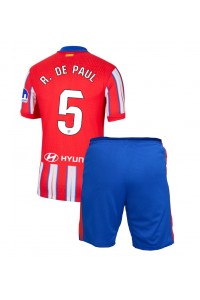 Atletico Madrid Rodrigo De Paul #5 Babytruitje Thuis tenue Kind 2024-25 Korte Mouw (+ Korte broeken)